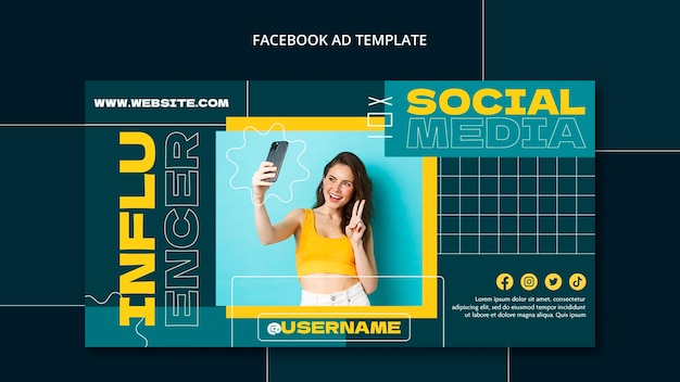 Flat Design Influencer Template – Free PSD Download