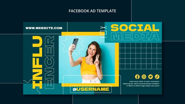 Flat design influencer template