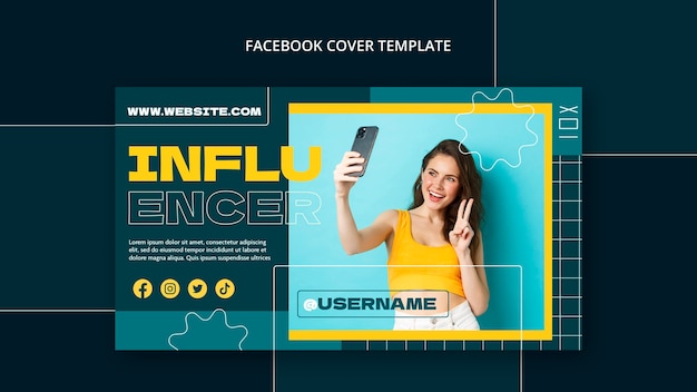 Free PSD flat design influencer template