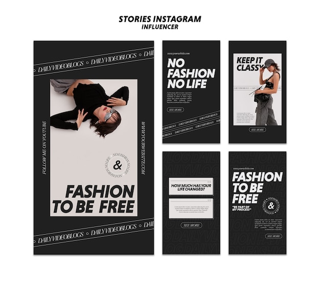 Free PSD flat design influencer template