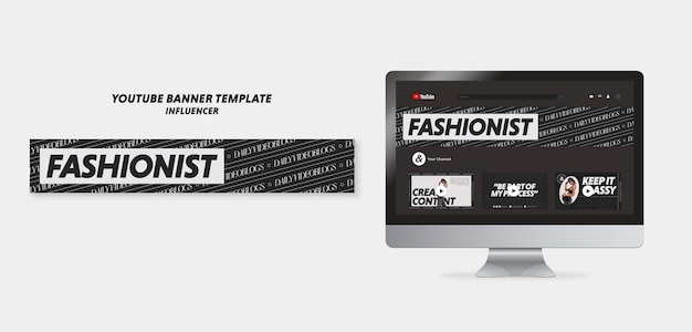 Free PSD flat design influencer template