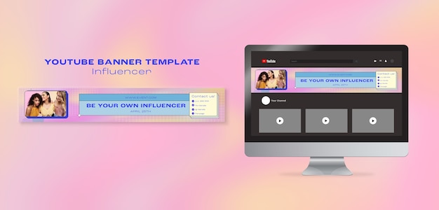 Flat design influencer template