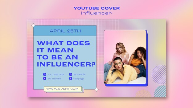 Flat design influencer template