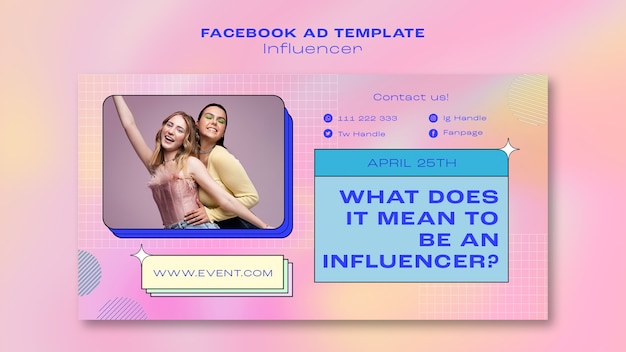 Flat design influencer template