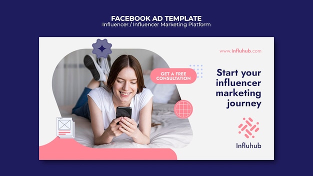 Flat Design Influencer Template – Free Download for PSD Templates