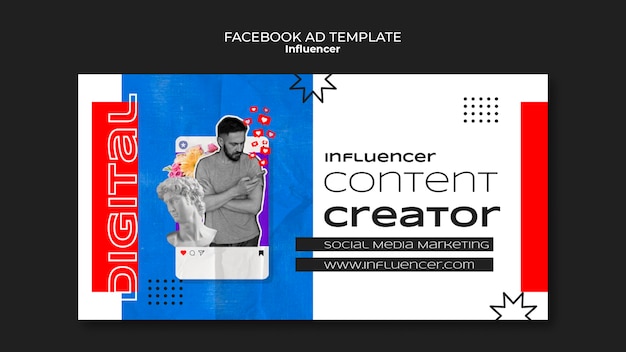 Flat design influencer template