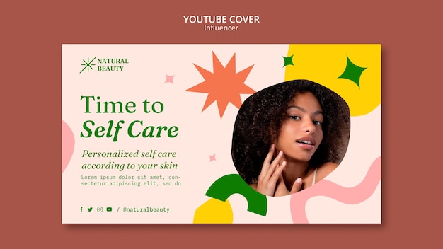 Flat design influencer youtube template