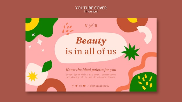 Free PSD flat design influencer youtube template