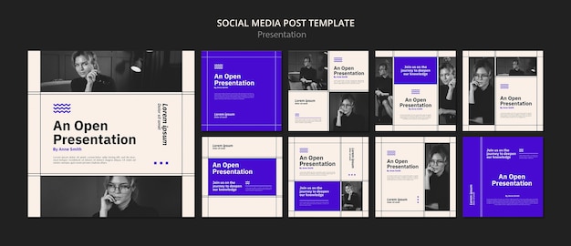 Flat design instagram post presentation template