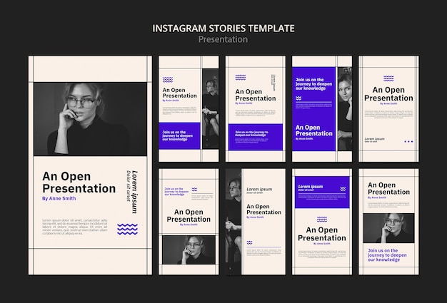 Free PSD flat design instagram stories presentation template