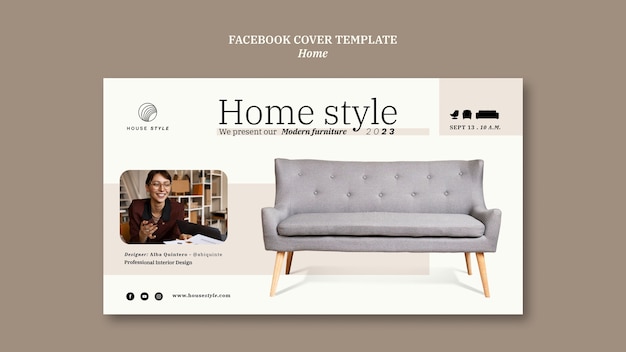 Free PSD flat design interior design design