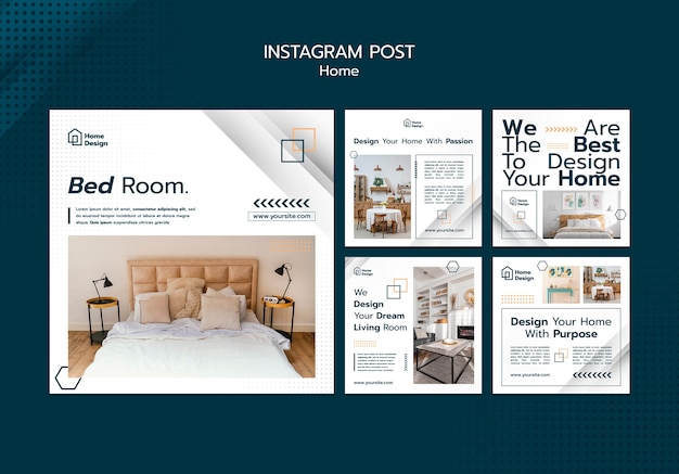 Free PSD flat design interior design template