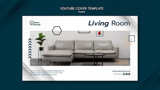 Free PSD flat design interior design template