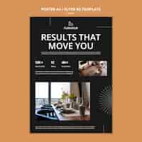 Free PSD flat design of interior design template