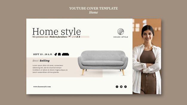 Flat design interior design template