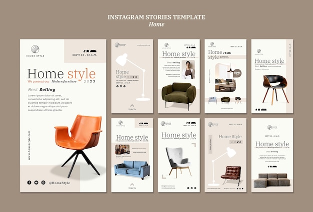 Free PSD flat design interior design template