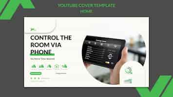 Free PSD flat design interior design youtube cover template