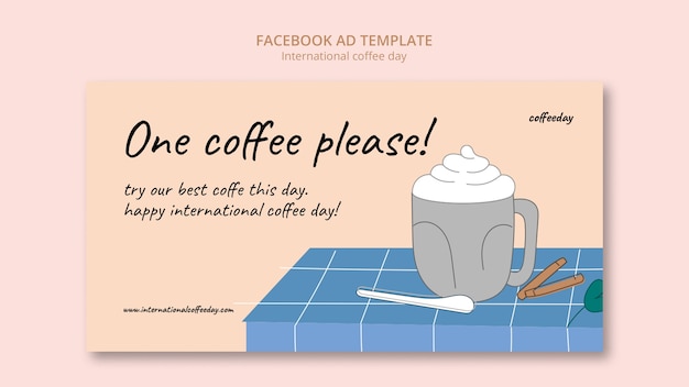 Flat design international coffee day template