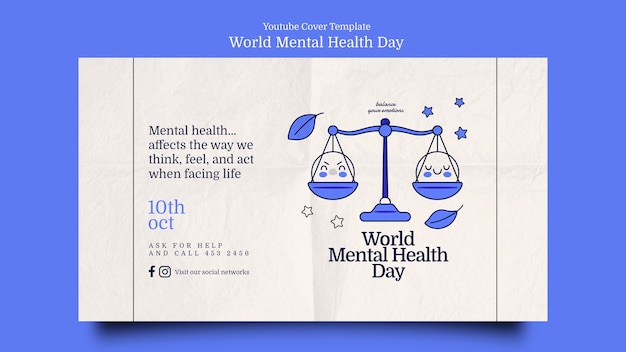 Flat design international mental health day youtube