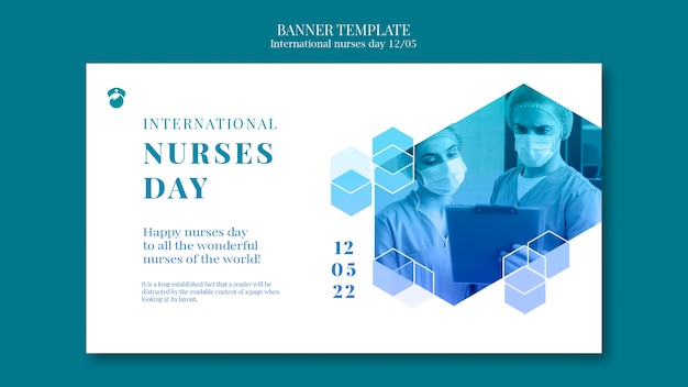 Шаблон международного дня медсестер в плоском дизайне