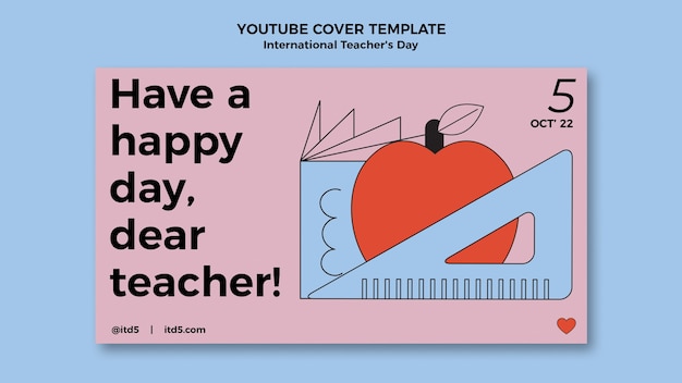 Flat design international teacher's day template