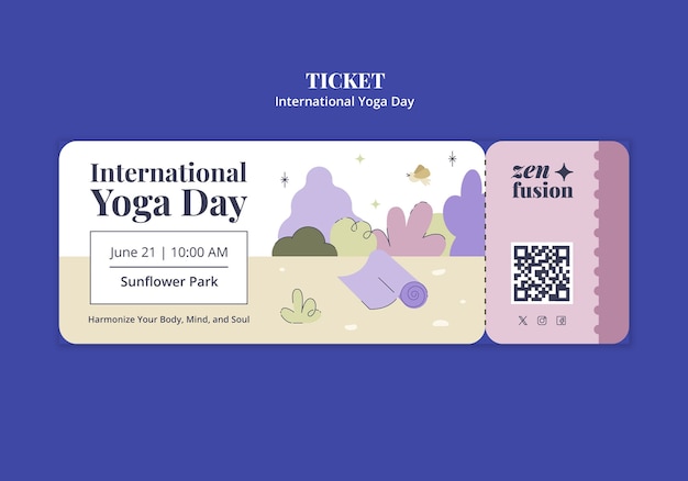 Free PSD flat design international yoga day template