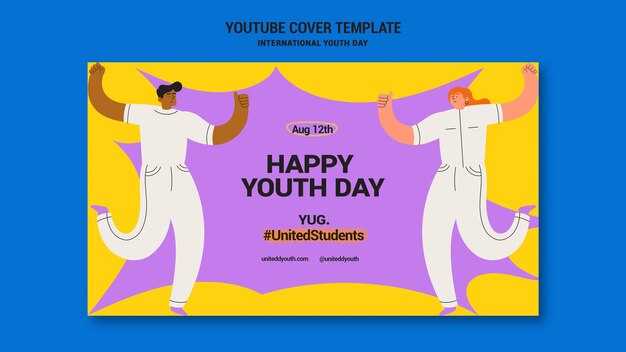 flat design international youth day template