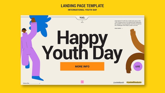 Flat design international youth day template