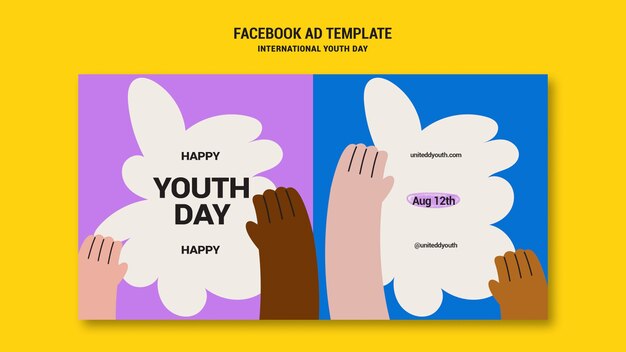 Flat design international youth day template