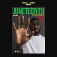 Free PSD flat design juneteenth template