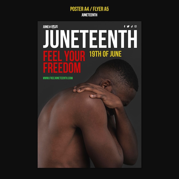 Flat design juneteenth template