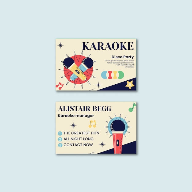 Free PSD flat design karaoke template