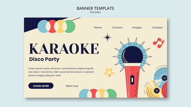 PSD gratuito modello di karaoke design piatto