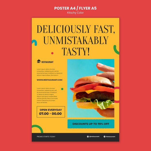 flat design kitschy colors template
