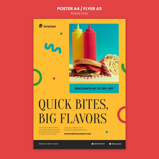 flat design kitschy colors template