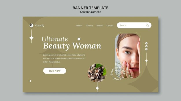 flat design korean beauty template