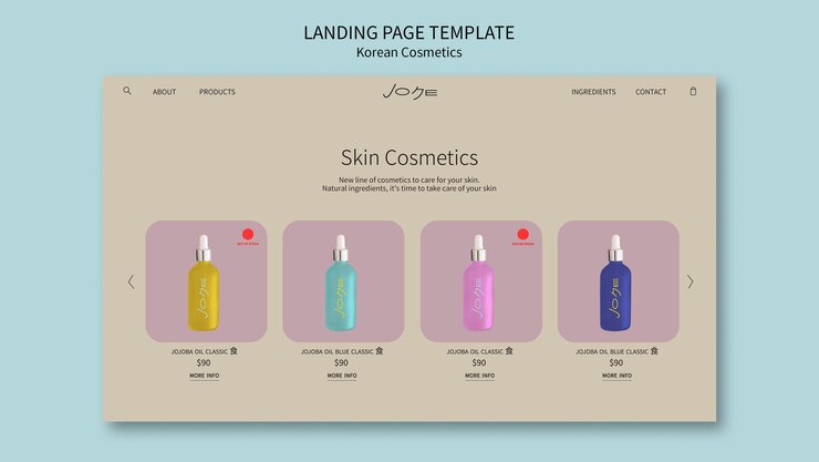 Free PSD flat design korean beauty template