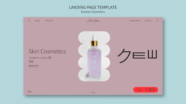 Flat design Korean beauty template with free PSD download