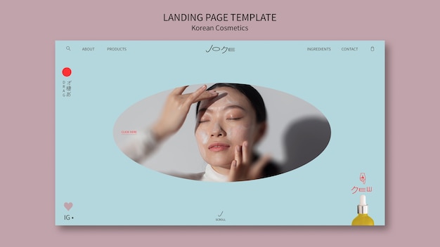 Free PSD flat design korean beauty template