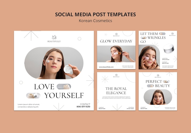 Flat design korean cosmetics template