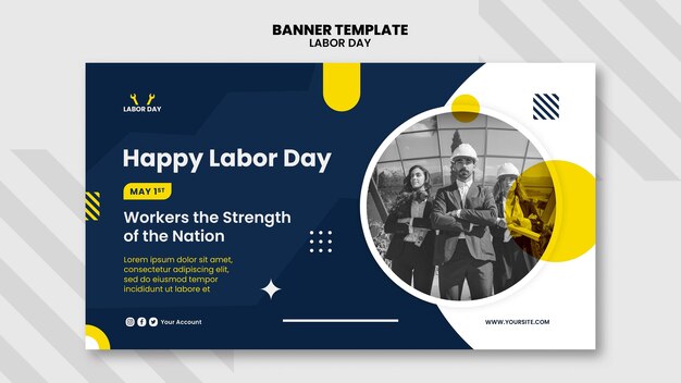 Flat design labor day template