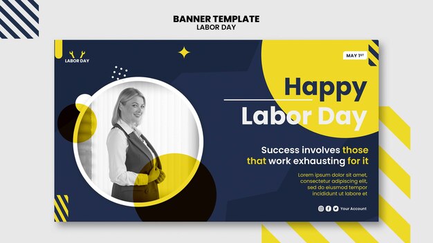 Flat design labor day template