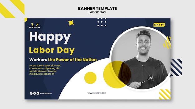 Flat design labor day template