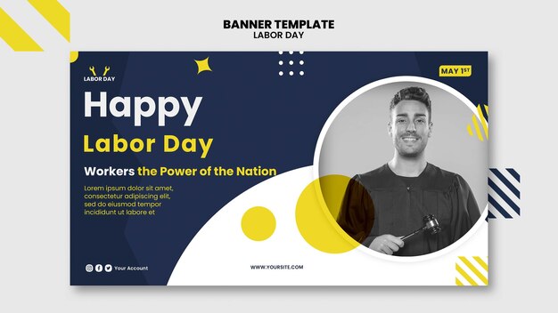 Flat design labor day template