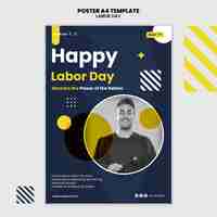 Free PSD flat design labor day template