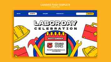 Free PSD flat design labor day template