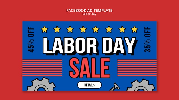 Flat design labor day template