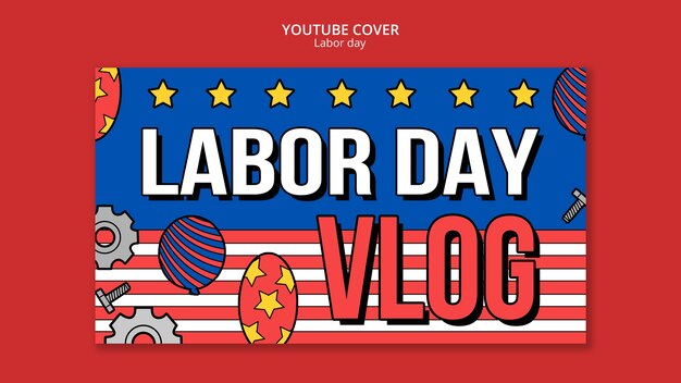 Flat design labor day template