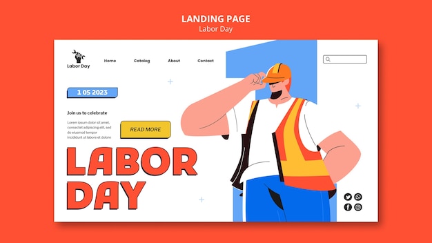 flat design labor day template