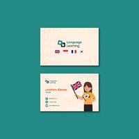 Flat design language learning template